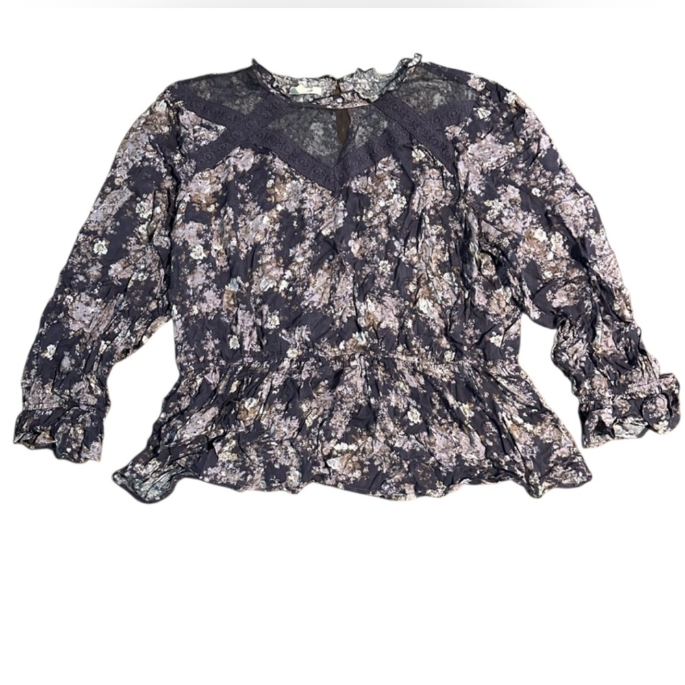 Maurices Floral Peasant Blouse